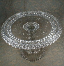 WILDFLOWER Cake Plate EAPG Pedestal Adams US Glass