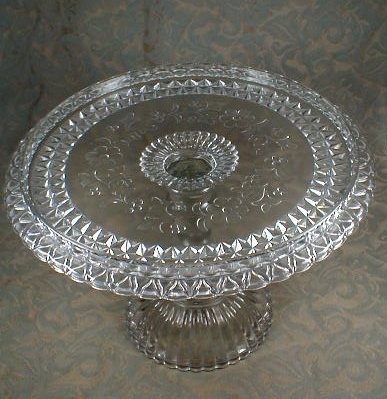 WILDFLOWER Cake Plate EAPG Pedestal Adams US Glass