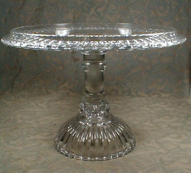 WILDFLOWER Cake Plate EAPG Pedestal Adams US Glass