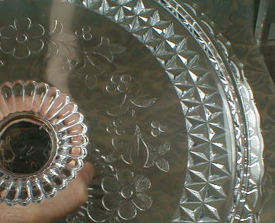 WILDFLOWER Cake Plate EAPG Pedestal Adams US Glass