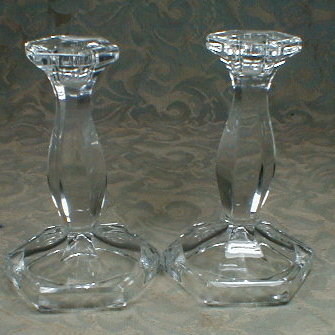 HEISEY Patrician Candlesticks Mini - PAIR -