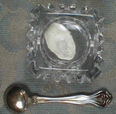 Westmorland Cambridge Salt SET Sterling+Glass -