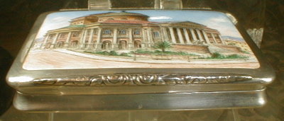 ENAMELED Silver SNUFF BOX -Palermo Opera House-