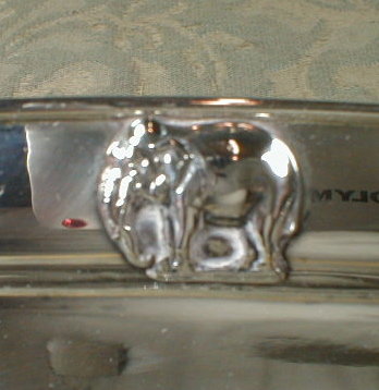 STERLING Elephants TRAY Oval -