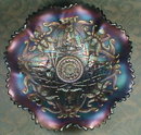 NORTHWOOD Wishbone Bowl - RED Carnival GLASS -