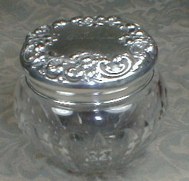 Gorham STERLING Top JAR Cut Glass - Antique -