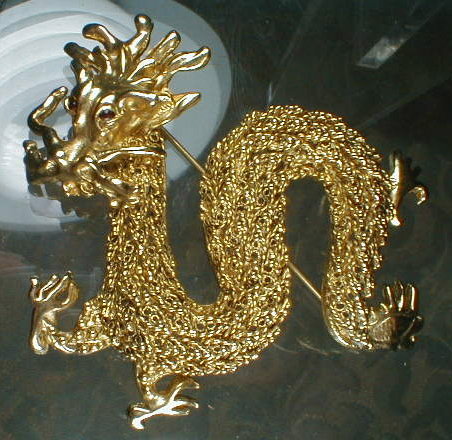 DRAGON Pin LARGE - Vintage -