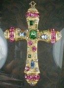 CROSS Pendant COLORED Rhinestones - VINTAGE -