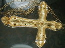 CROSS Pendant COLORED Rhinestones - VINTAGE -