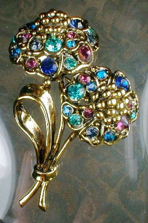 HOLLYCRAFT Floral SPRAY Pin - VINTAGE -