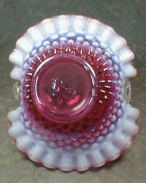 FENTON Hobnail BASKET Cranberry - VINTAGE -