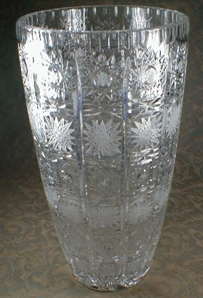 CUT Glass VASE - 12 inches TALL -