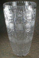 CUT Glass VASE - 12 inches TALL -