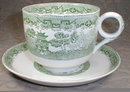 WILLOW Ware GREEN Farmers + Cup Saucer -
