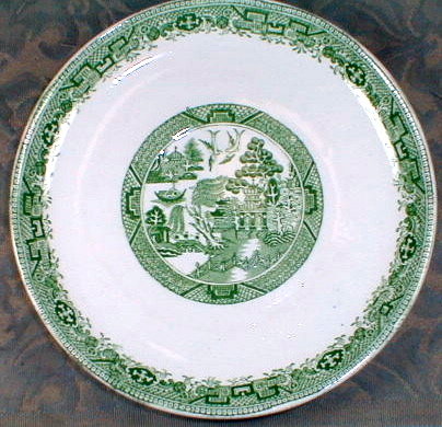 WILLOW Ware GREEN Farmers + Cup Saucer -