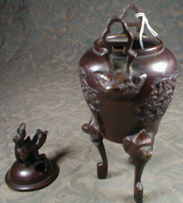 CHINESE Bronze CENSER Incense BURNER Foo Dog