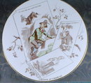 SARREGUEMINES Plate - Hunting for Pelts - ANTIQUE