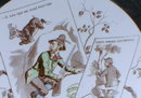 SARREGUEMINES Plate - Hunting for Pelts - ANTIQUE