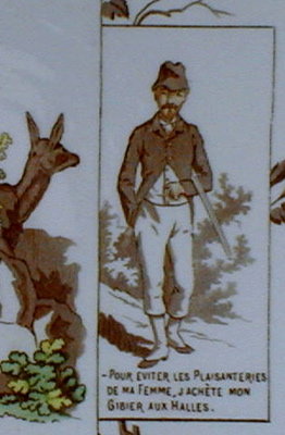 SARREGUEMINES Plate - French Venison Hunting - ANTIQUE
