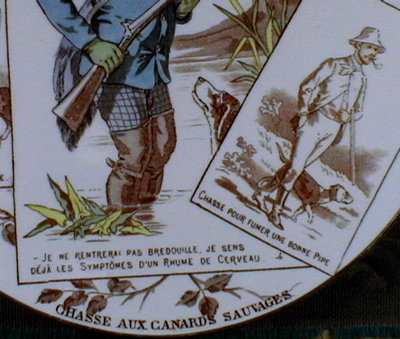 SARREGUEMINES PLATE - Wild DUCK Hunting - ANTIQUE
