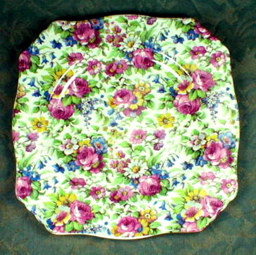 ROYAL WINTON Summertime CHINTZ Square PLATE - 7 inch -