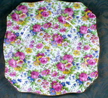 ROYAL WINTON Summertime CHINTZ Square plate - 8 inch -