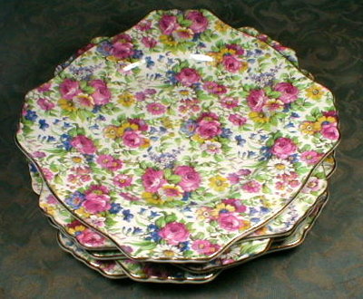 ROYAL WINTON Summertime CHINTZ Square plate - 8 inch -
