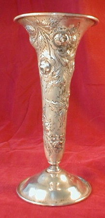 STERLING Repousse VASE AG Schultz - ANTIQUE -