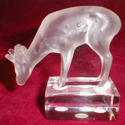LALIQUE Crystal DEER Fawn Figurine - FRANCE -