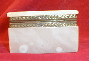 ALABASTER Hinged BOX - I Magnin - VINTAGE