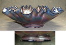FENTON Ribbon Tie or Comet CARNIVAL Glass Bowl - BLUE -