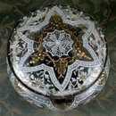 MOSER Footed BOX Enameled Glass - ANTIQUE -