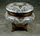 MOSER Footed BOX Enameled Glass - ANTIQUE -