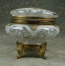 MOSER Footed BOX Enameled Glass - ANTIQUE -