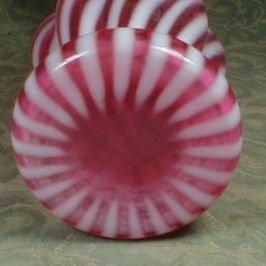 CRANBERRY Swirl ART Glass Ewer VASE