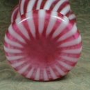CRANBERRY Swirl ART Glass Ewer VASE