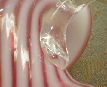 CRANBERRY Swirl ART Glass Ewer VASE