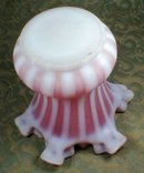 Satin Glass Vase Striped & Ruffled Rim
