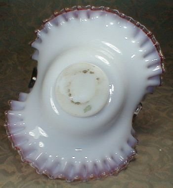THORN Handle BASKET Cranberry CASED Glass - VICTORIAN -