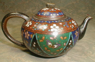 CLOISONNE Miniature Teapot Japanese -ANTIQUE-