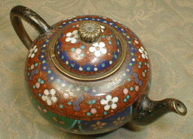 CLOISONNE Miniature Teapot Japanese -ANTIQUE-