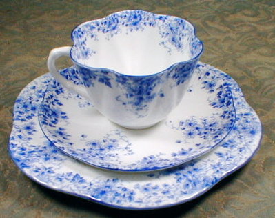 SHELLEY Dainty BLUE Trio - Cup SAUCER Plate -