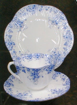 SHELLEY Dainty BLUE Trio - Cup SAUCER Plate -