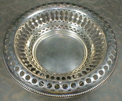 STERLING Pierced COMPOTE Bonbon Dish - ANTIQUE -