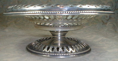 STERLING Pierced COMPOTE Bonbon Dish - ANTIQUE -