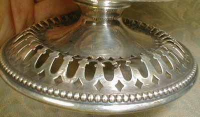 STERLING Pierced COMPOTE Bonbon Dish - ANTIQUE -
