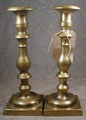 SPANISH Brass Candlesticks 19th C. - ANTIQUE -