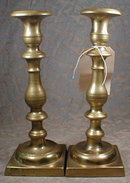 SPANISH Brass Candlesticks 19th C. - ANTIQUE -