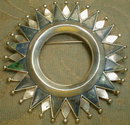 SPRATLING Sterling & Malachite BROOCH Mexico - LARGE -