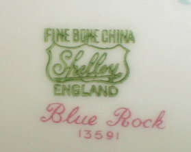 SHELLEY Dainty BLUE ROCK Creamer & Sugar Bowl